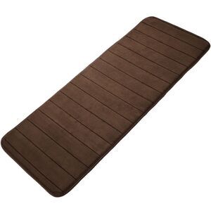 Memory Foam Bath Mat Absorbent Soft Runner Floor Mat 16" x 47" Coffee Color